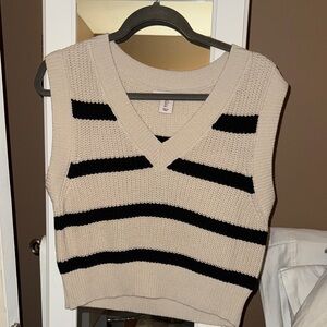 Sincerely Jules Cream and Black Striped Knit Top